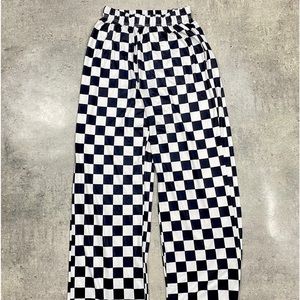 Black and white checkered skate pants sick